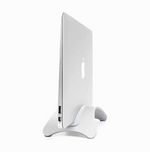 Load image into Gallery viewer, Aluminum Space-saving Laptop Vertical Stand Desktop Erected Holder for MacBook Pro Air Retina 3pcs Silica Gel Pad Available
